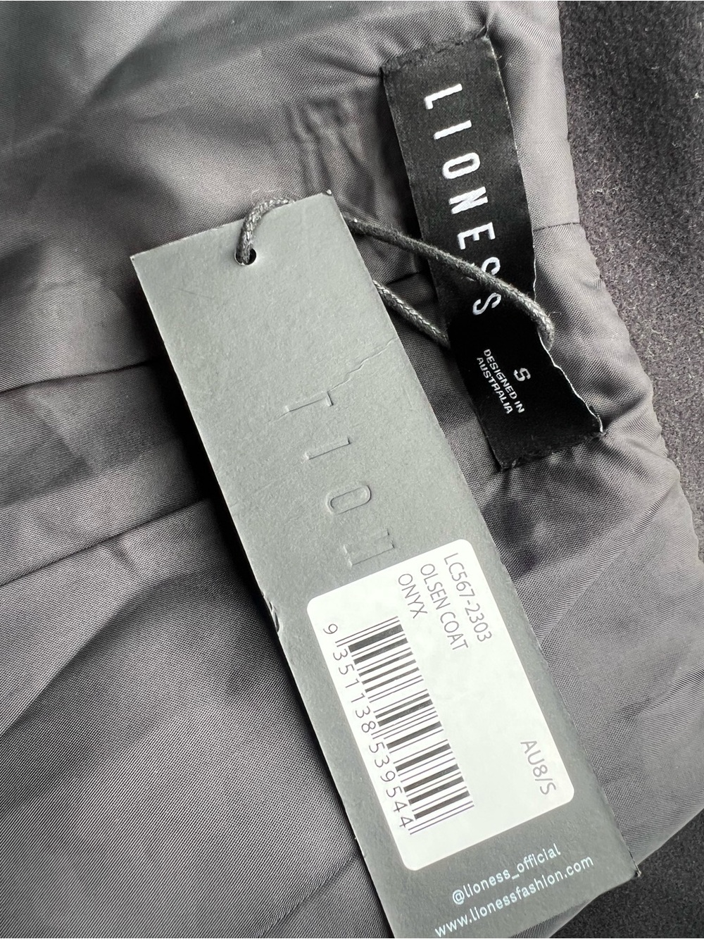 NWT Lioness Olsen Coat in Onyx, S - Picture 6 of 9